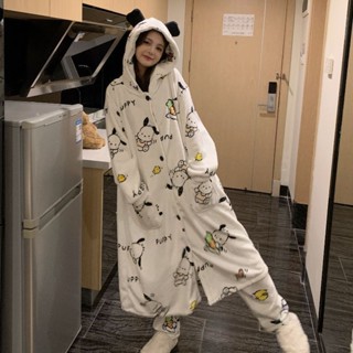 冬季 居家服 睡衣 睡袍 睡袍女秋冬季長款珊瑚絨加厚加絨睡衣年新款冬天法蘭絨家居服