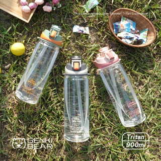 【King PLAZA】GENKI BEAR 勾勾 Tritan水壺 900ml 運動水壺 輕量 隨身攜帶