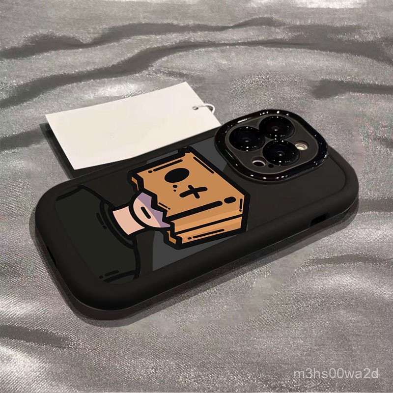 紙箱男孩適用蘋果iPhone16promax/15/14/13/12/11手機殼7/8plus/xs泡芙殼