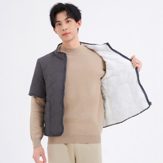 輕薄羽絨服 羽絨服外套 防寒外套 羽絨服男 羽絨衣外套 棉衣男加絨打底小棉襖內穿羽絨棉內膽保暖棉服秋冬羊羔絨外套