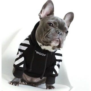 😸獨寵一身 woofwhite潮牌狗狗衣服 保暖秋冬狗狗衣服 寵物刷毛衣服 防風連帽狗狗衣服 個性時尚法鬥衣服 擺拍寵