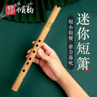 橫笛 初學者竹笛 吹奏樂器 零基礎入門洞簫便攜苦竹高階短蕭迷你小笛子古風六F調初學蕭樂器 笛子 曲笛 趣味精品