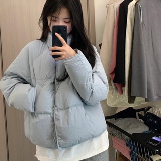 臺灣出貨★短版外套 韓版小個子羽絨棉服女冬季短版年新款韓版立領設計感加厚外套 短版外套 西裝外套 秋冬外套 小外套