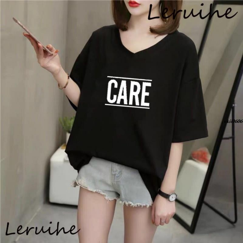 ✨U家女裝✨M-5XL 短袖上衣女 大尺碼女裝裝 女生短袖 短袖女 V領短袖上衣 短袖T恤女 寬鬆顯瘦上衣女 1SDV