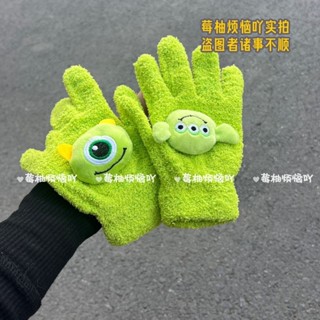 ✨桃園出貨☜限時特惠✨新款大嘴怪手套女冬季加厚毛絨保暖珊瑚絨分指手套學生騎行手套