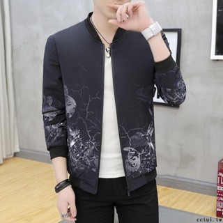 春秋季青少年花夾克男士修身韓版潮流花色外套褂子學生男棒球衣服 飛行外套 男生外套 夾克外套 防風外套 棒球外套 工裝外套
