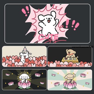 滑鼠墊🖱 線條小狗鼠標墊超大號卡通可愛加厚電腦鍵盤墊辦公桌墊學習書桌墊