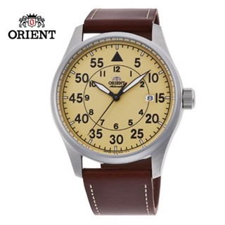 ORIENT 東方錶 WATER RESISTANT 100m系列 飛行機械錶 皮帶款 黃色 RA-AC0H04Y