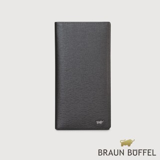 【BRAUN BUFFEL】瓦拉頓-TW 14卡薄型長夾-黑色(德國小金牛台灣總代理)/BF537-322-BK