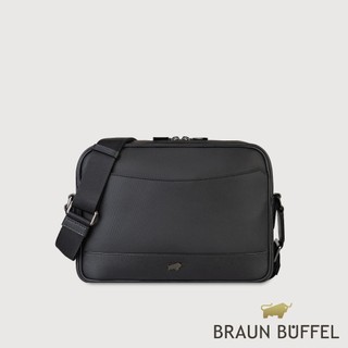 【BRAUN BUFFEL】湯姆 橫式斜背包-黑色(德國小金牛台灣總代理)/BF542-TW62-BK