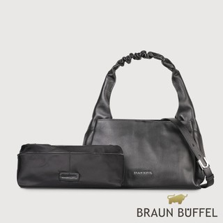 【BRAUN BUFFEL】薇拉-A 附背帶大肩包-黑色(德國小金牛台灣總代理)/BF850-52-BK
