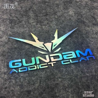 汽車貼紙 摩託車貼紙 機車貼紙 電腦箱包貼 【店鋪熱銷】新版高達頭像貼紙汽車電動車貼GUNDAM電腦箱包防水反光