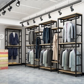 服裝店展示架衣服架子男女裝店童裝店貨架陳列架落地式雙層掛衣架/免運費/開統編/下殺價/限時優惠