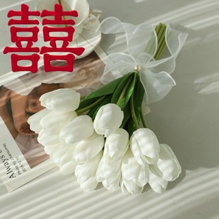 ✨臺灣出貨🚀手捧花鬱金香花束新娘結婚韓式婚禮婚紗照捧花假花伴娘拍照道具花