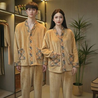 情侶睡衣女秋冬常規厚度加絨珊瑚絨保暖法蘭絨男士冬季家居服套裝Jsna皇后