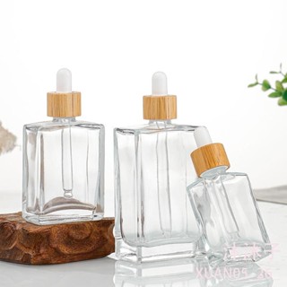 【沐沐子】30ml 50ml 100ml 透明扁平方形精油滴管透明加厚玻璃瓶長方形香水瓶