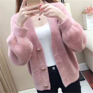 🌸臺灣限價快出🌸鹿鹿 短版寬鬆洋氣毛衣小外套 加厚春秋新款秋冬外穿女士毛衣女