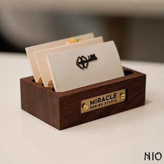 NIO客製 客製化 實木名片盒 前臺名片架 卡片架座 桌面名片收納盒 擺臺訂製名片展示架 大容量收納名片盒