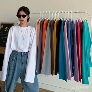 2025秋季韓版新款純色長袖T恤女寬鬆百搭學生衣服女裝上衣批髮