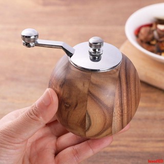手搖磨胡椒粉研磨器木製黑胡椒粒粉碎工具粗細可調現磨花椒調料瓶