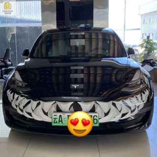 🎉桃園出貨🚚汽車車貼 特斯拉model3鯊魚嘴車貼 鯊魚牙齒反光貼紙 汽車貼紙 前臉貼紙 客製車貼 防水貼紙
