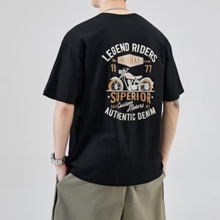 ins青少年潮牌短袖T恤男 夏季新款 日系少年感穿搭 寬鬆 五分袖短t 印花t 百搭 半袖 上衣（CN179）【壹號站】