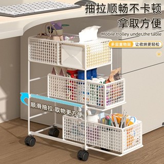 可移動納推車 置物架 收納架 置物架推車 浴室收納架 廚房收納架 夾縫置物架 簡易書架 移動書架辦公室桌下置物架收納筐工