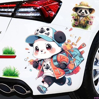 機車車貼 車身貼紙 汽車百貨用品 車用裝飾 行李箱貼紙 熊貓貼紙 出遊熊貓趣味貼畫防水車貼汽車車身裝飾遮擋劃痕創意貼紙
