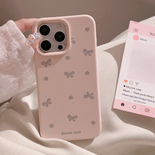 ins蝴蝶結花朵iphone15pro max矽膠軟手機殻蘋果14適用16防摔13