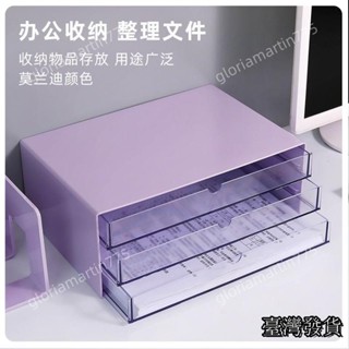 臺灣發貨SUIYI【熱賣】ins莫蘭迪A4檔案櫃學生宿舍3層小物件抽屜彩妝首飾口紅桌面收納盒文具458