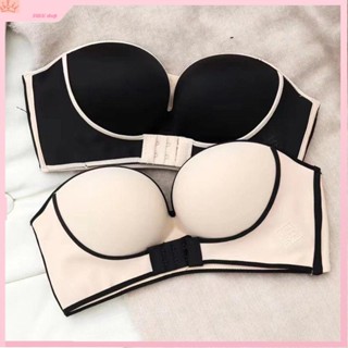 DIKK shop🎀無肩帶內衣集中爆乳防滑上託小胸加厚抹胸式隱形胸罩性感內衣女夏薄款小胸內衣無痕無鋼圈內衣無肩帶內衣隱形