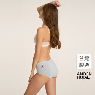 【Anden Hud】Antique．高腰生理褲(穀雨藍-哈欠狗狗) 純棉臺灣製
