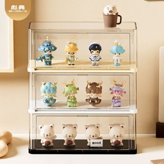 新品下殺✨階梯公仔收納盒 盲盒展示架收納泡泡瑪特盒子櫃墻模型手辦框玩偶透明亞克力盒 大容量公仔盒 收納盒