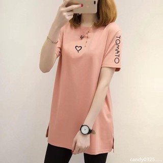 百搭大尺碼短袖t恤C 女夏季中長款韓版寬鬆上衣 加肥加大尺碼女裝 女裝 寬鬆上衣 女短袖 女上衣