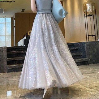 女生半身裙 透氣時髦👗 大擺印花網紗半身裙半身裙碎花女今年流行半身裙爆款多巴胺亮片