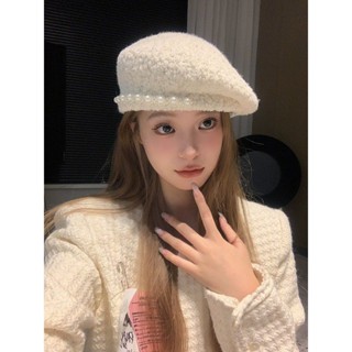 貝雷帽 小偷帽 八角帽 畫家帽 紳士帽 貝蕾帽 報童帽 南瓜帽 棒球帽 複古小香風珍珠貝雷帽女秋冬搖粒絨英倫風禮帽