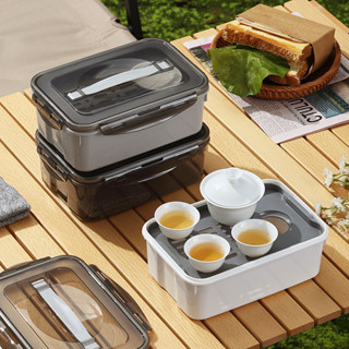 旅行茶具組 茶具組 泡茶組 旅行茶具 旅行泡茶組 茶盤 茶具 茶杯 戶外便攜潮汕功夫茶杯套裝旅遊純白蓋碗喝茶茶盤