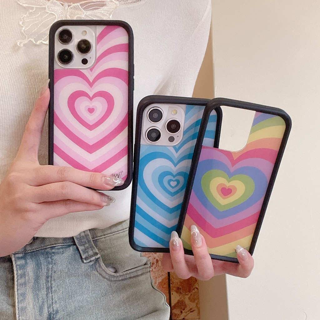 原廠限量免運 有正版盒子歐美風Wildflower彩虹愛心適用iphone16pro max蘋果16plus心形14復