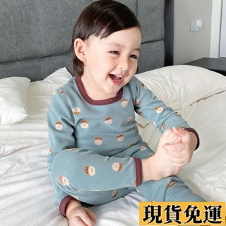 【🚀低價🚀】臺灣限時熱賣 🍉🍉兒童春秋內衣套裝純棉男女童抗菌秋衣衛生褲中兒童家居服保暖睡衣