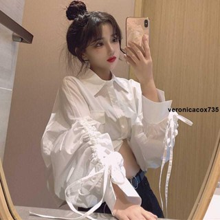 襯衫外套👚 2024秋季新款時尚chic法式娃娃領甜美寬鬆百搭長袖襯衫上衣女裝潮