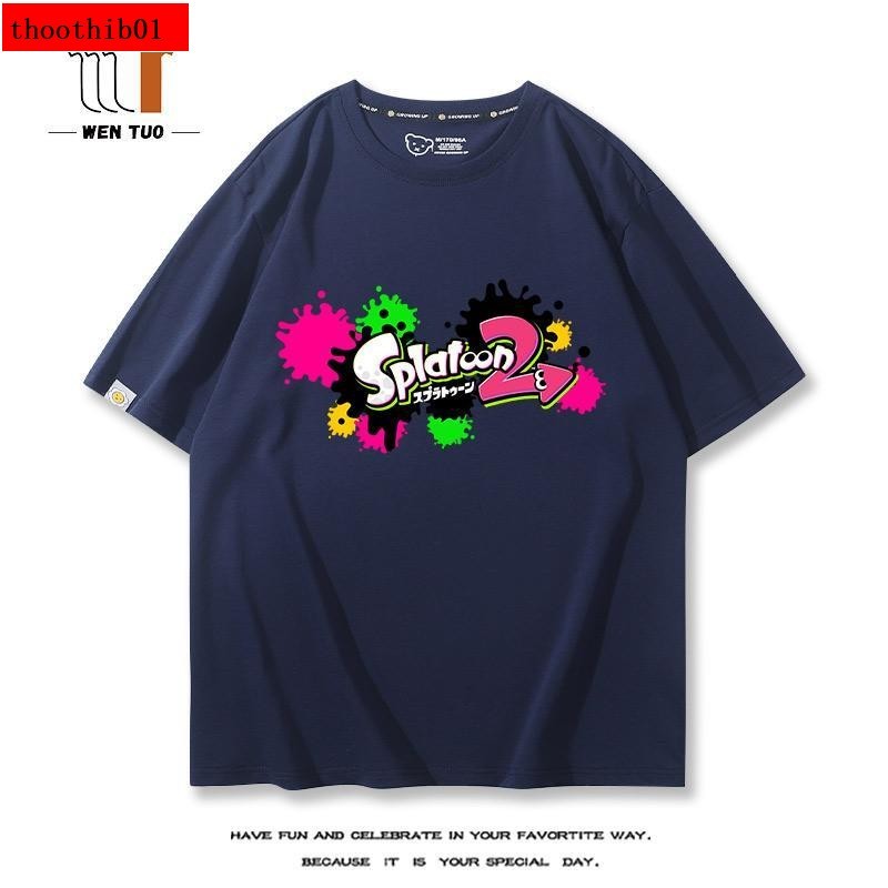 噴射戰士Splatoon2游戲二次元周邊短袖T恤男女休閑潮流純棉半截袖【小小服飾】