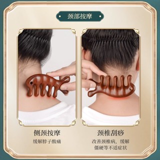 【臺灣發貨】梳子 頭皮經絡梳 頭部五齒颳痧 檀木經絡按摩梳 多功能 按摩梳 小海豚按摩梳 梳子 梳 舒緩