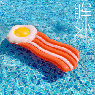 [新款下殺]🌊夏季沙灘ins玩水水上浮床浮排 成人透明充氣床遊泳圈可坐親子娛樂 造型泳圈 充氣床 遊泳池 浮床 浮排