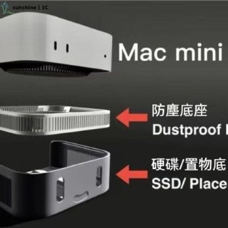 【SUN】Mac MINI M4 2024外殼防塵罩 電腦硬碟收納桌面底座 散熱桌面支架 Mac散熱底座