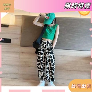 女童休閒褲夏季新款中大童韓版薄款寬鬆褲子兒童愛心防蚊束腳長褲夏季新款女童薄款長褲女大童asds