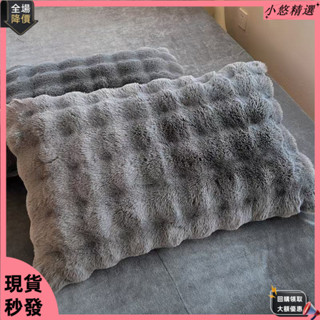 ins兔兔泡泡絨枕套-耐臟透氣保暖枕芯套 輕奢牛奶絨枕頭套 一對裝枕套 親膚枕套