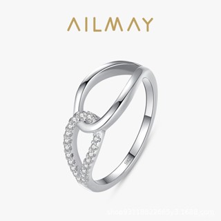AILMAY✨正品授權✨香港直發925純銀戒指女歐美熱賣鏤空交叉微鑲開口食指環冷淡風ins女戒 女生戒指 韓版戒指