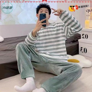 熱賣 珊瑚絨睡衣男士刷毛睡衣睡衣男舒適親膚[D1123]睡衣冬季秋冬季珊瑚絨加絨加厚法蘭絨男士卡通冬天可外家居服套裝15