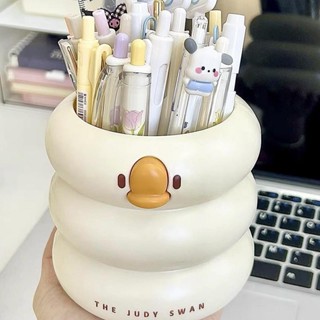 熱銷筆筒 小黃鴨桌面筆筒收納盒簡約大容量高顏值ins學生小眾桌面文具筆盒 桌面收納 收納筒