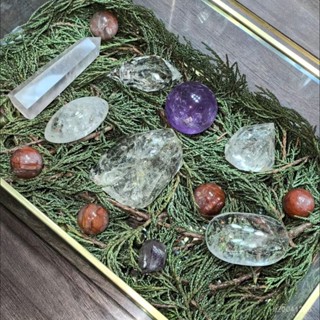 🌟臺灣出貨+免運🌟24H出 水晶充能養護草藥窩消磁養水晶專用藏柏鼠尾草水晶收納盒凈化盒
